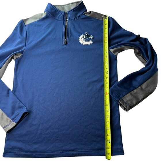FANATICS Hockey 1/4 Zip Pullover Blue Gray Men's Medium Vancouver Canucks - Picture 7 of 8